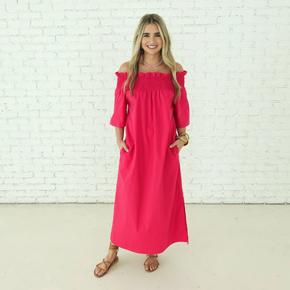 Polly Dress- Hot Pink