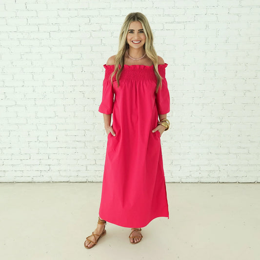 Polly Dress- Hot Pink