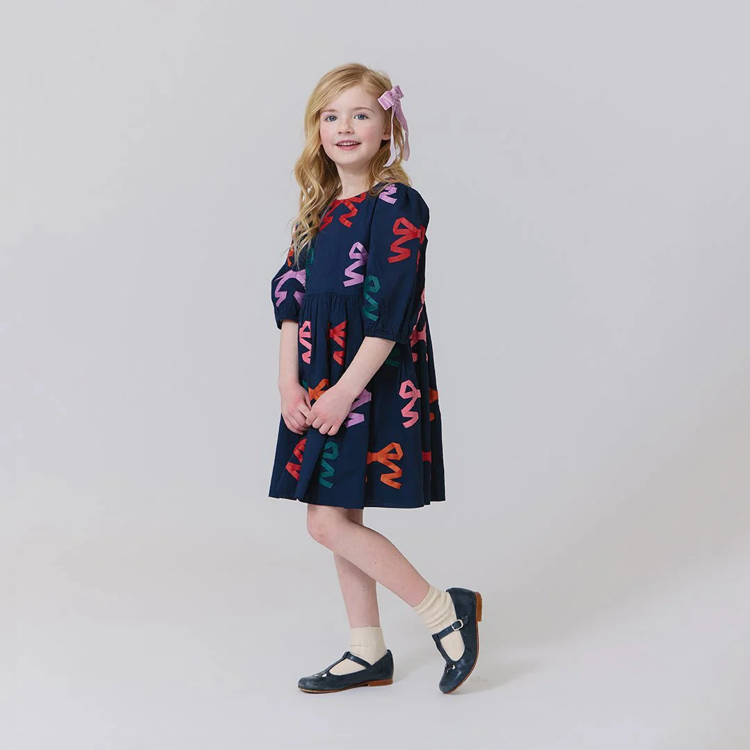 Girls Brooke Dress- Multi Bow Applique