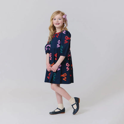 Girls Brooke Dress- Multi Bow Applique