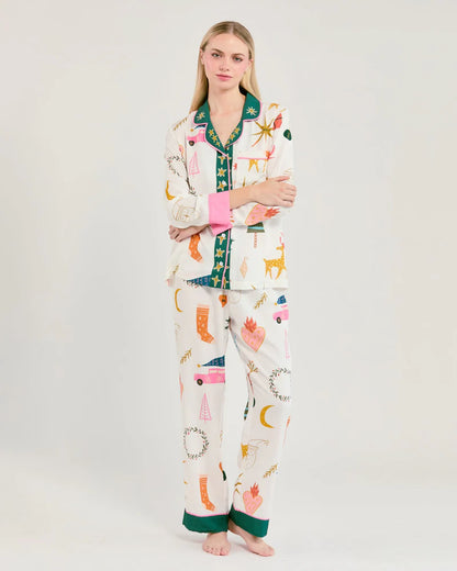 Katie Kime Long Sleeve PJ Pant Set - Mod Holiday