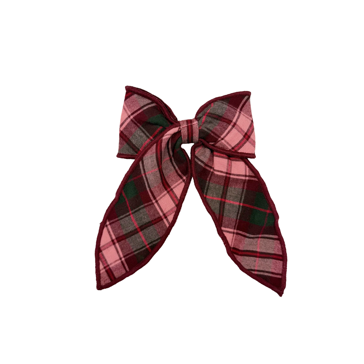 Burgundy Tartan Bow
