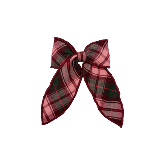 Burgundy Tartan Bow