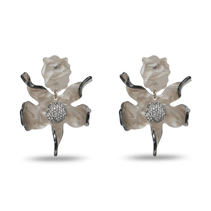 Abalone Crystal Lily Earrings