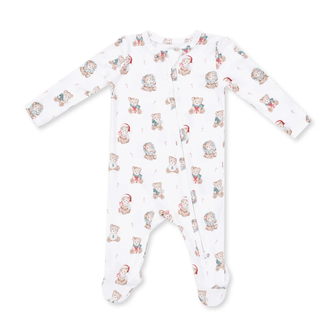 Christmas Teddy Bears 2-Way Zipper Footie