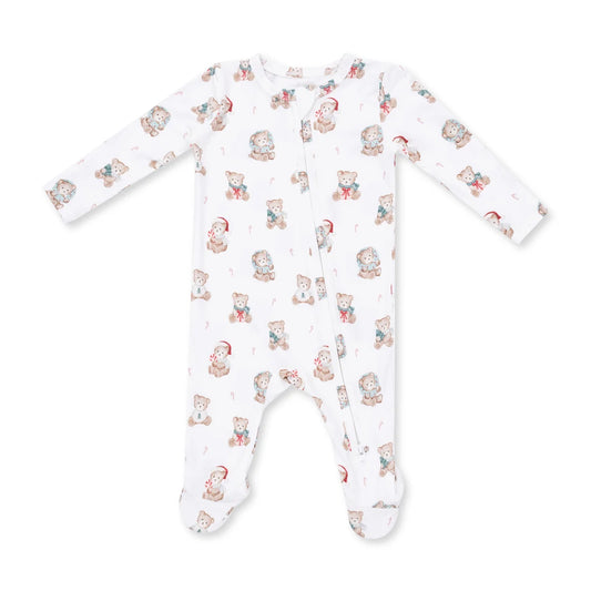 Christmas Teddy Bears 2-Way Zipper Footie