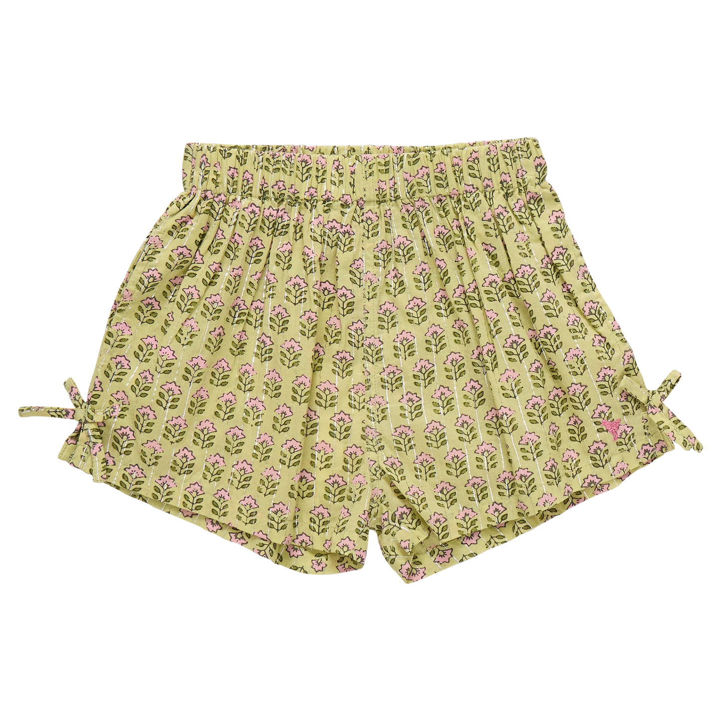 Girls Jules Short- Green Prairie Block