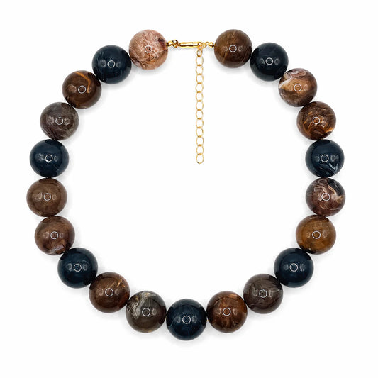 Chunky Espresso Bubble Necklace