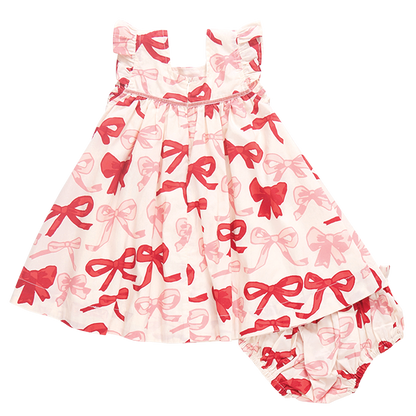 Baby Girls Camelia Dress Set- Valentines Bows