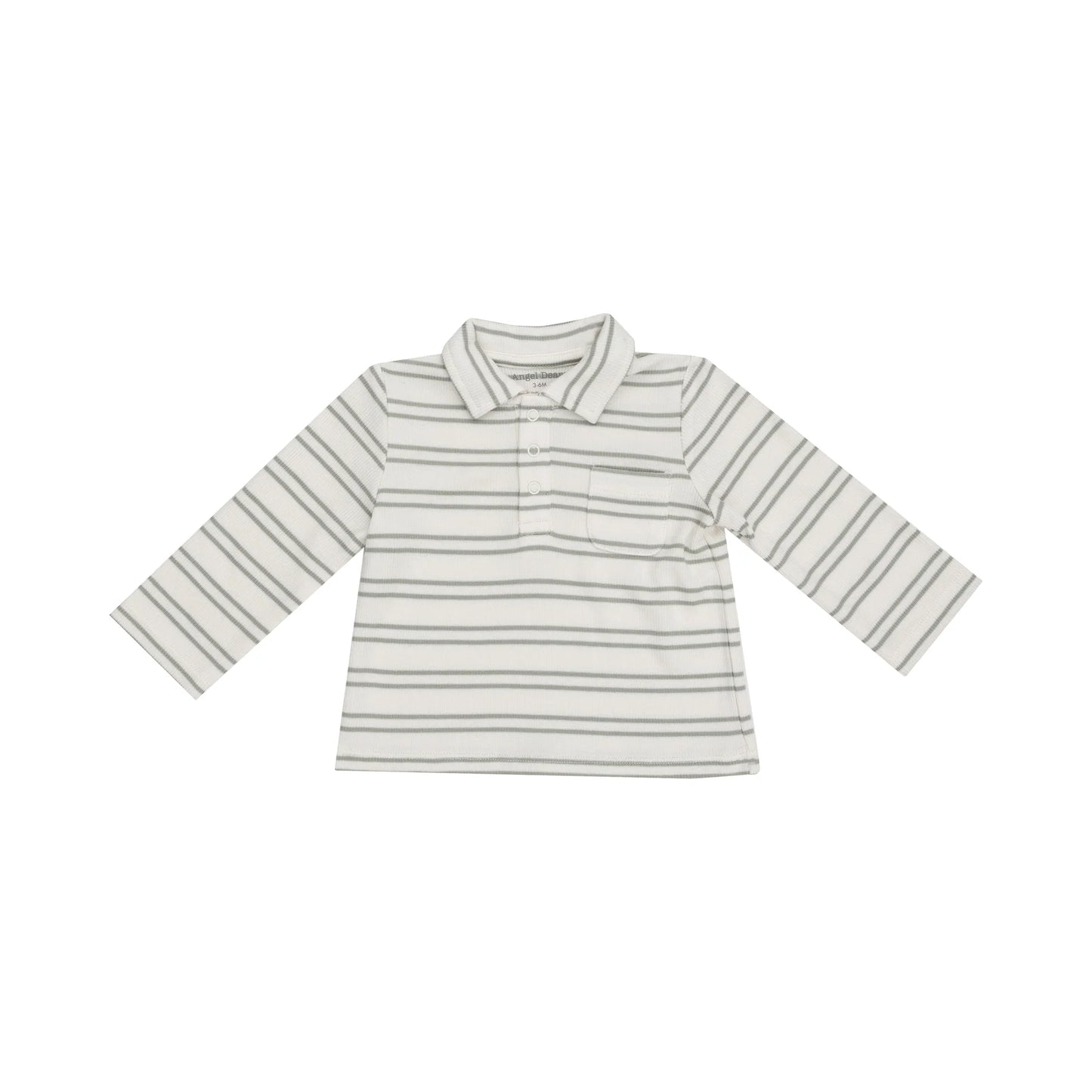 L/S Ribbed Polo- Desert Stripe