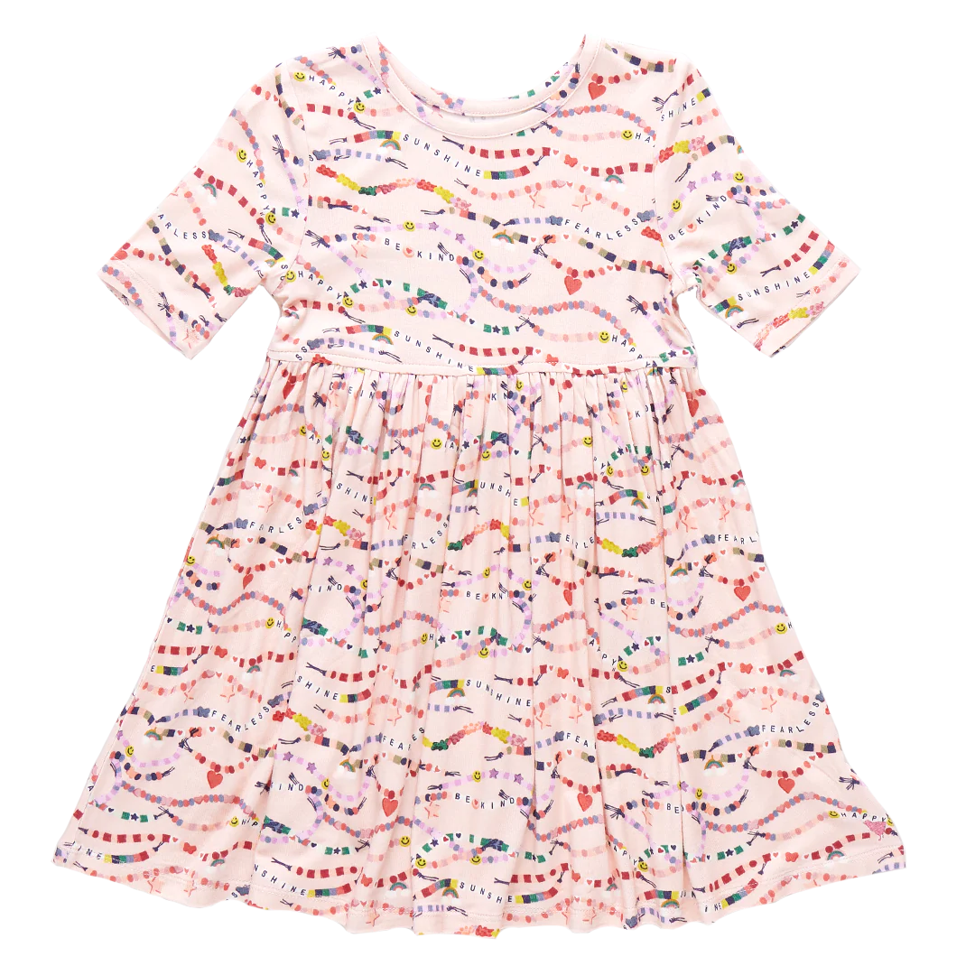 Girls Bamboo Steph Dress- Friendship Bracelet Era