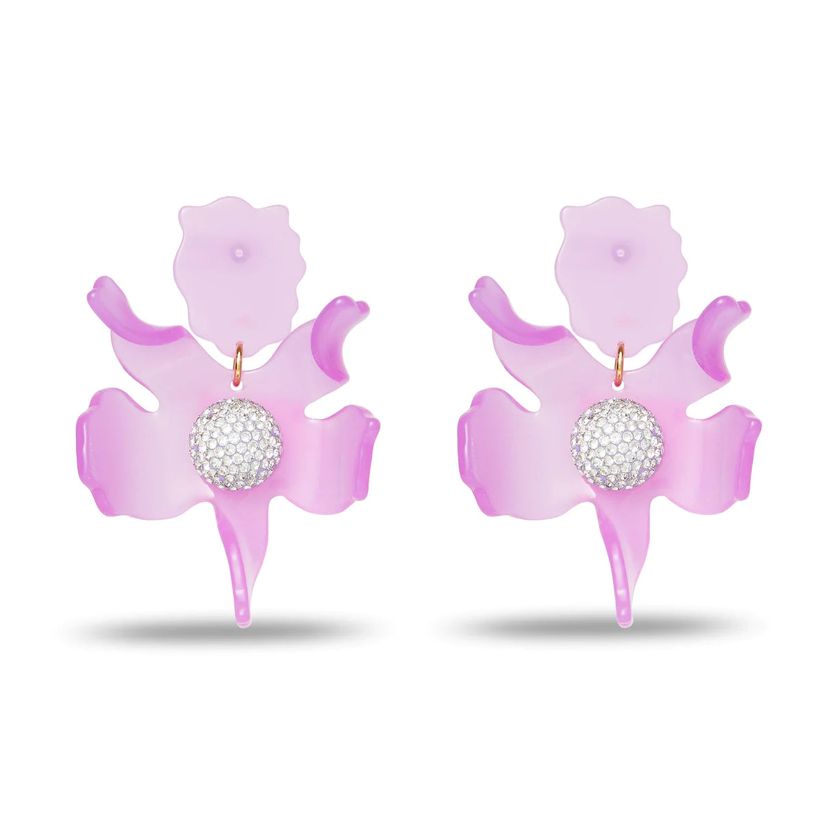 Crystal Lily Earrings- Ultraviolet