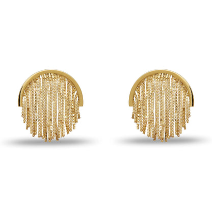 Gold Flapper Button Earrings
