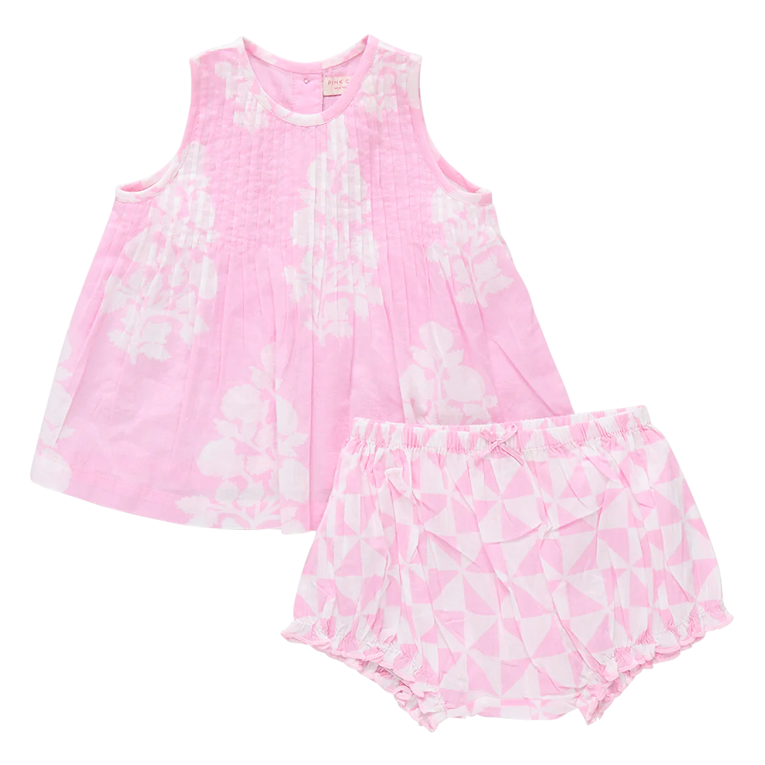 Baby Girls Jaipur 2-Piece Set- Pink Floral Bouquet