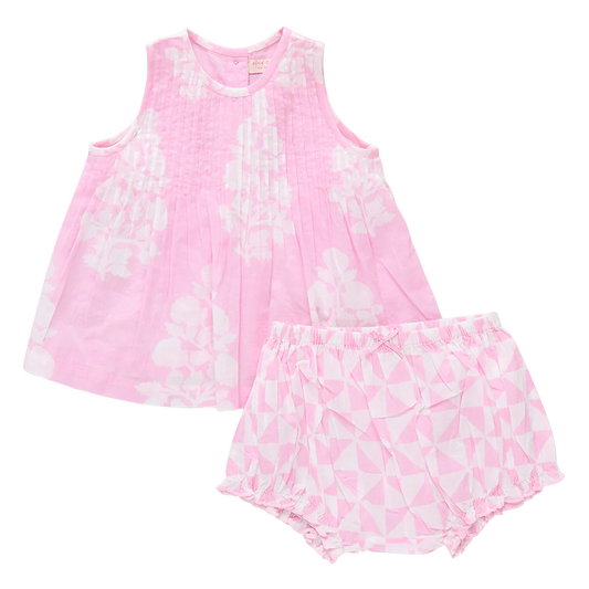 Baby Girls Jaipur 2-Piece Set- Pink Floral Bouquet
