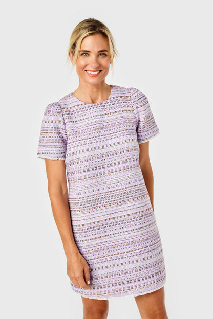 Chloe Dress- Tweed Lavender