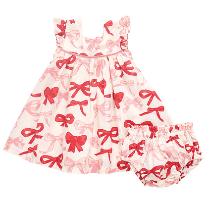 Baby Girls Camelia Dress Set- Valentines Bows
