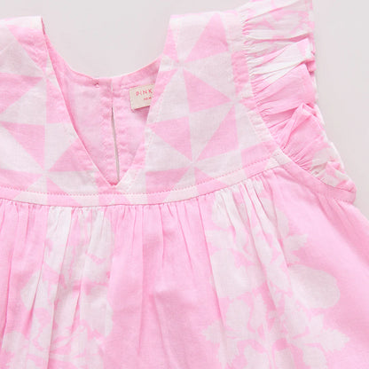Girls Courtney Dress- Pink Bouquet Floral