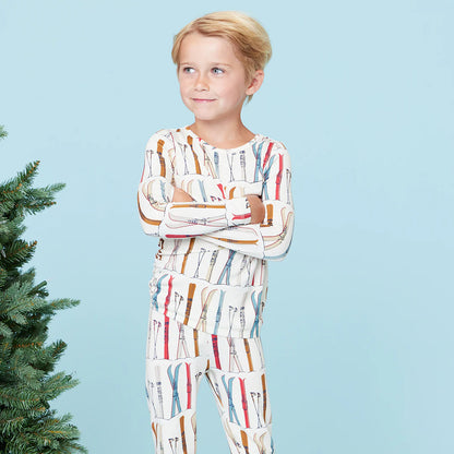 Kids Bamboo PJ Set- Skis