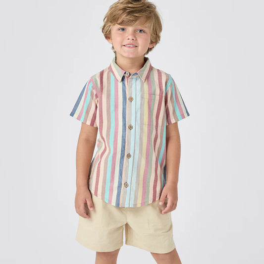 Boys Jack Shirt- Multi Vintage Stripe