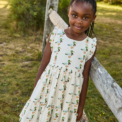 Girls Kelsey Dress- Mallard Friends