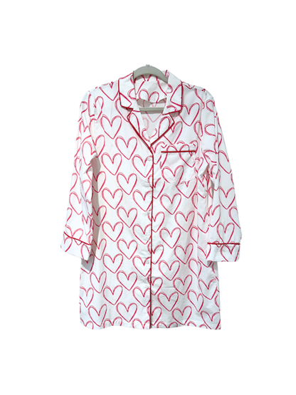 Caryn Lawn Sleep Shirt- Pink Hearts