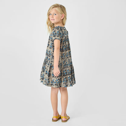 Girls Fiona Dress- Grey Dandelion