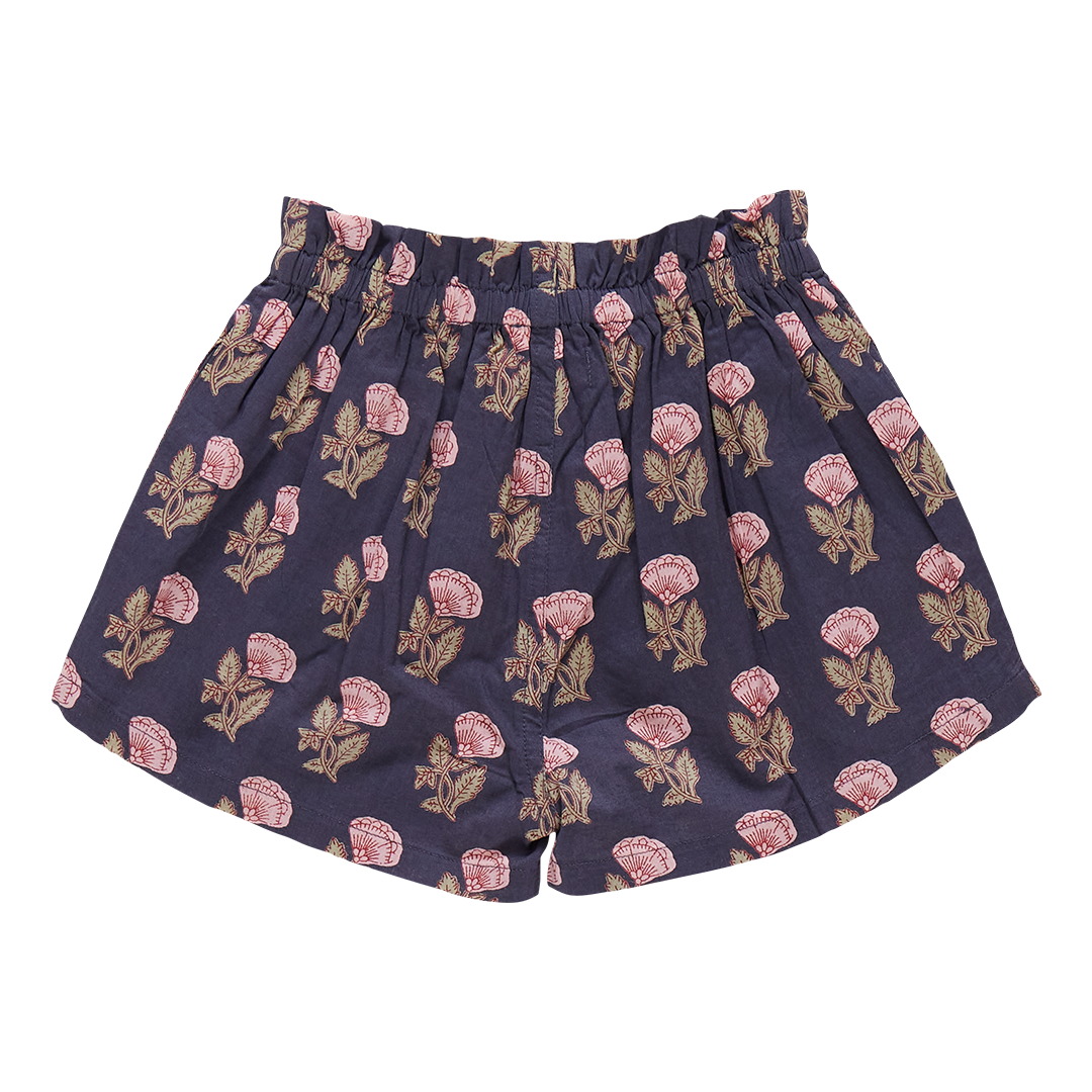 Girls Theodore Short- Navy Flower Drop