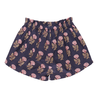 Girls Theodore Short- Navy Flower Drop