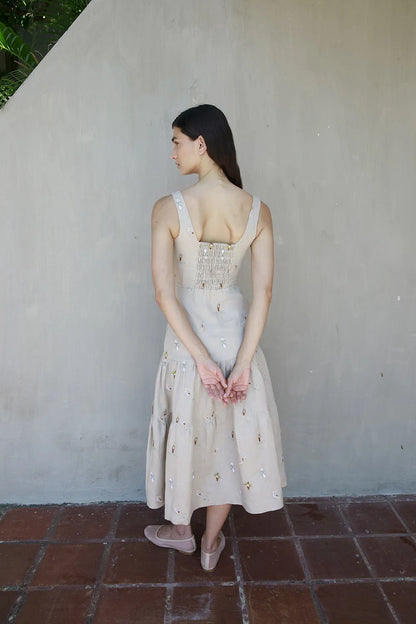 Spitz Embroidered Midi Dress