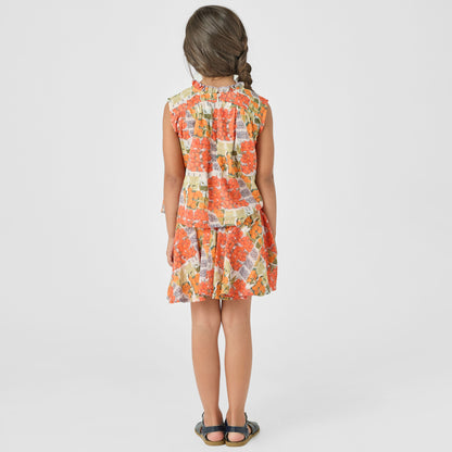 Girls Misha Top- Berries + Oranges