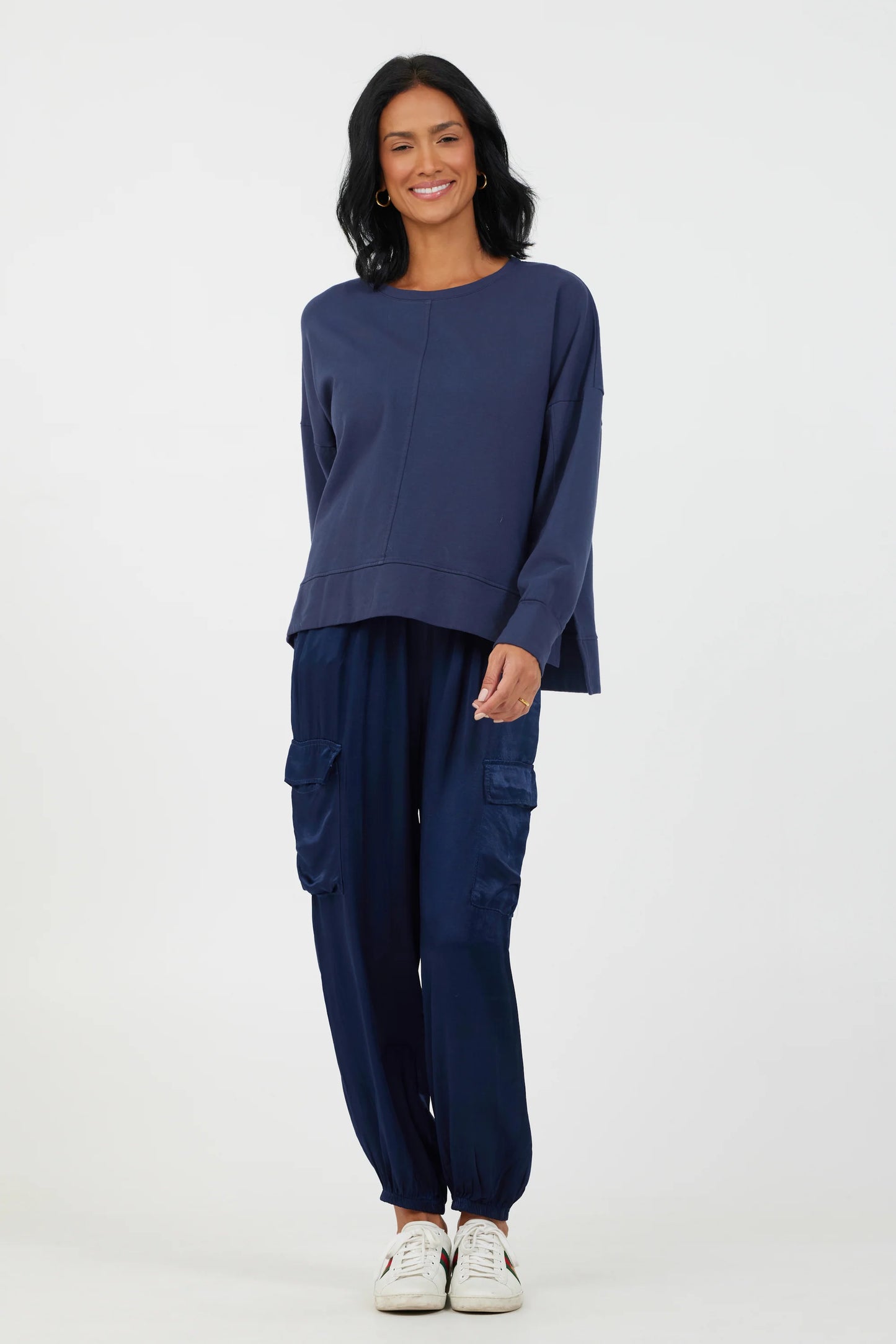 Jensen Sweatshirt + Side Splits- Indigo