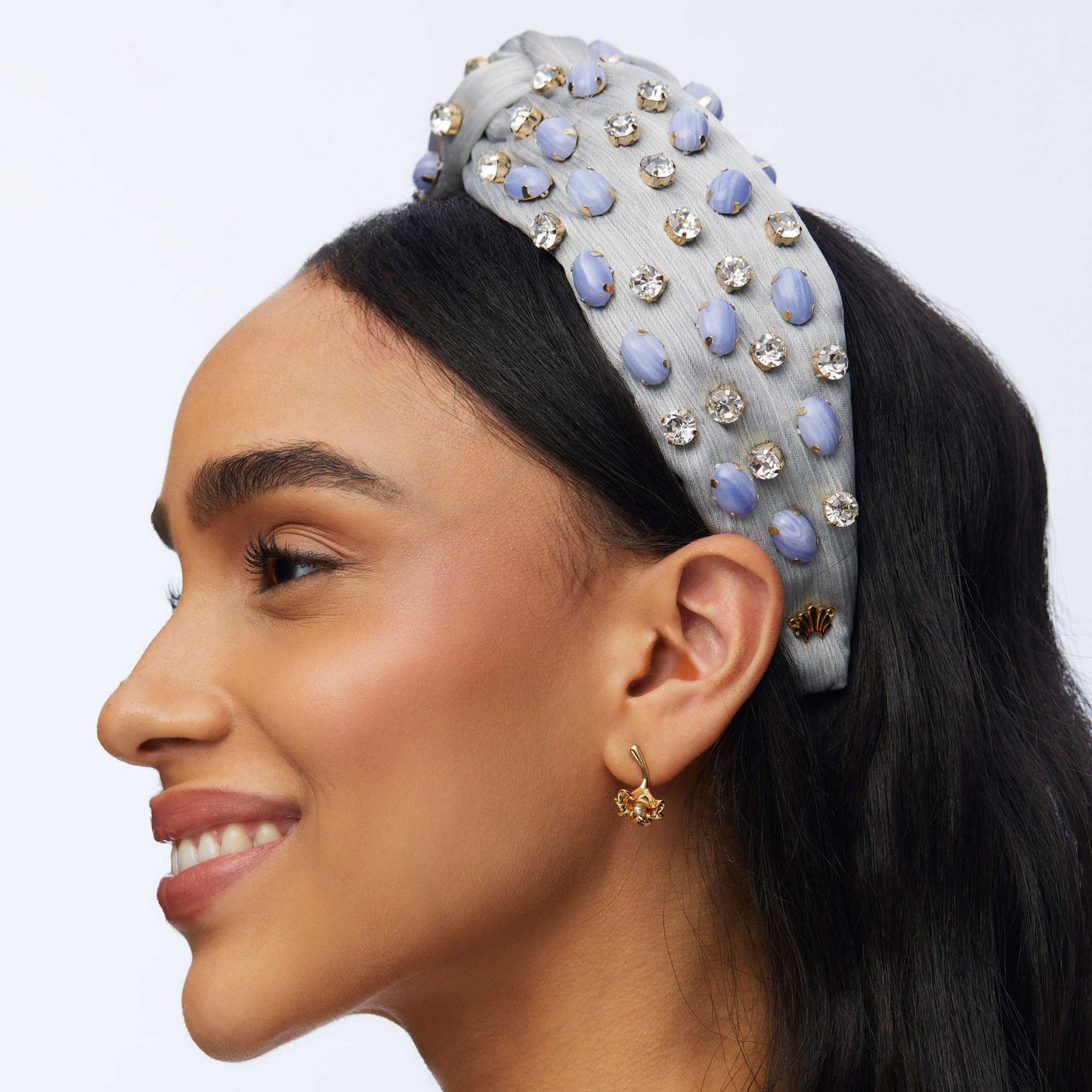 BLUE LACE AGATE WOVEN JEWELED GRETA HEADBAND