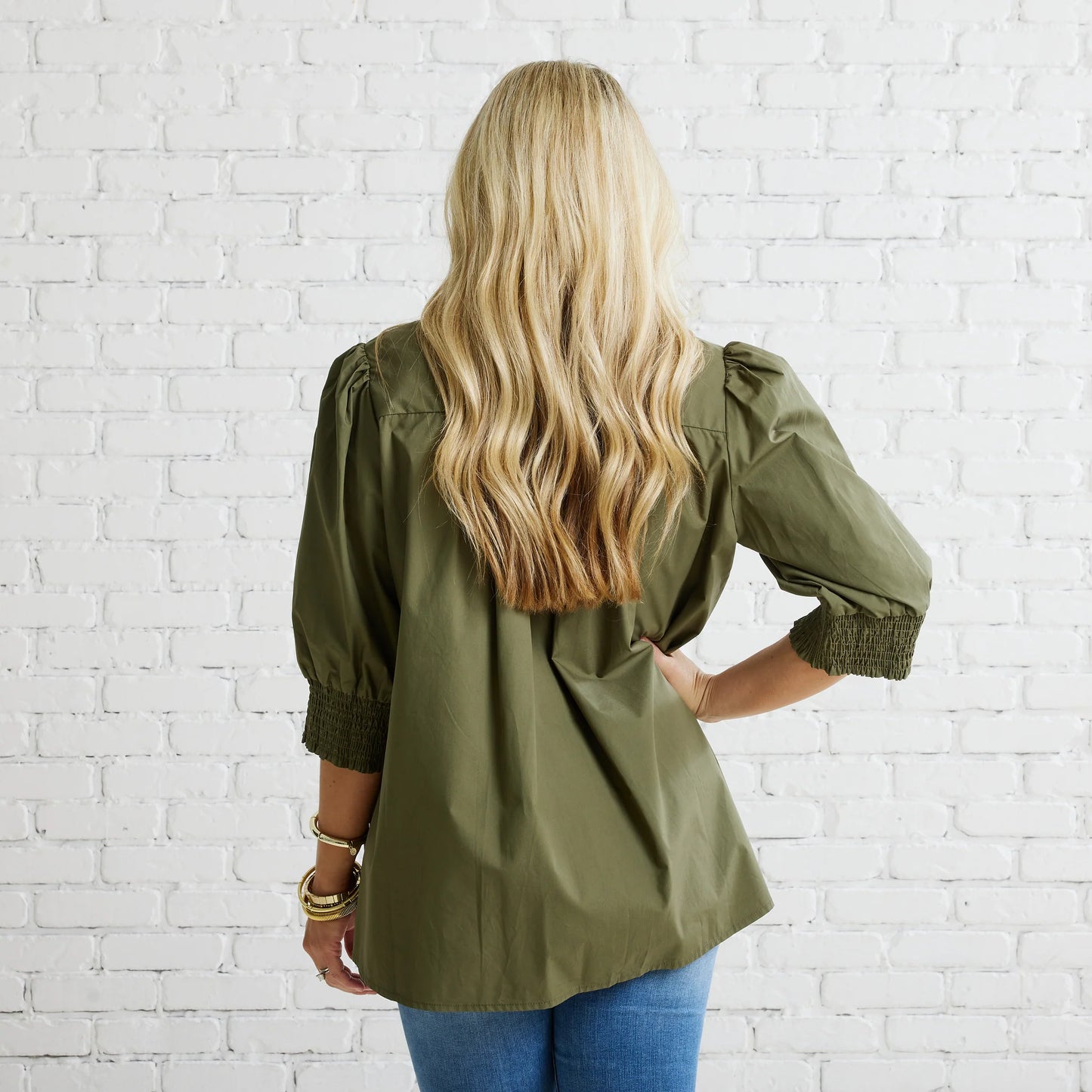 Holly Bow Top- Olive