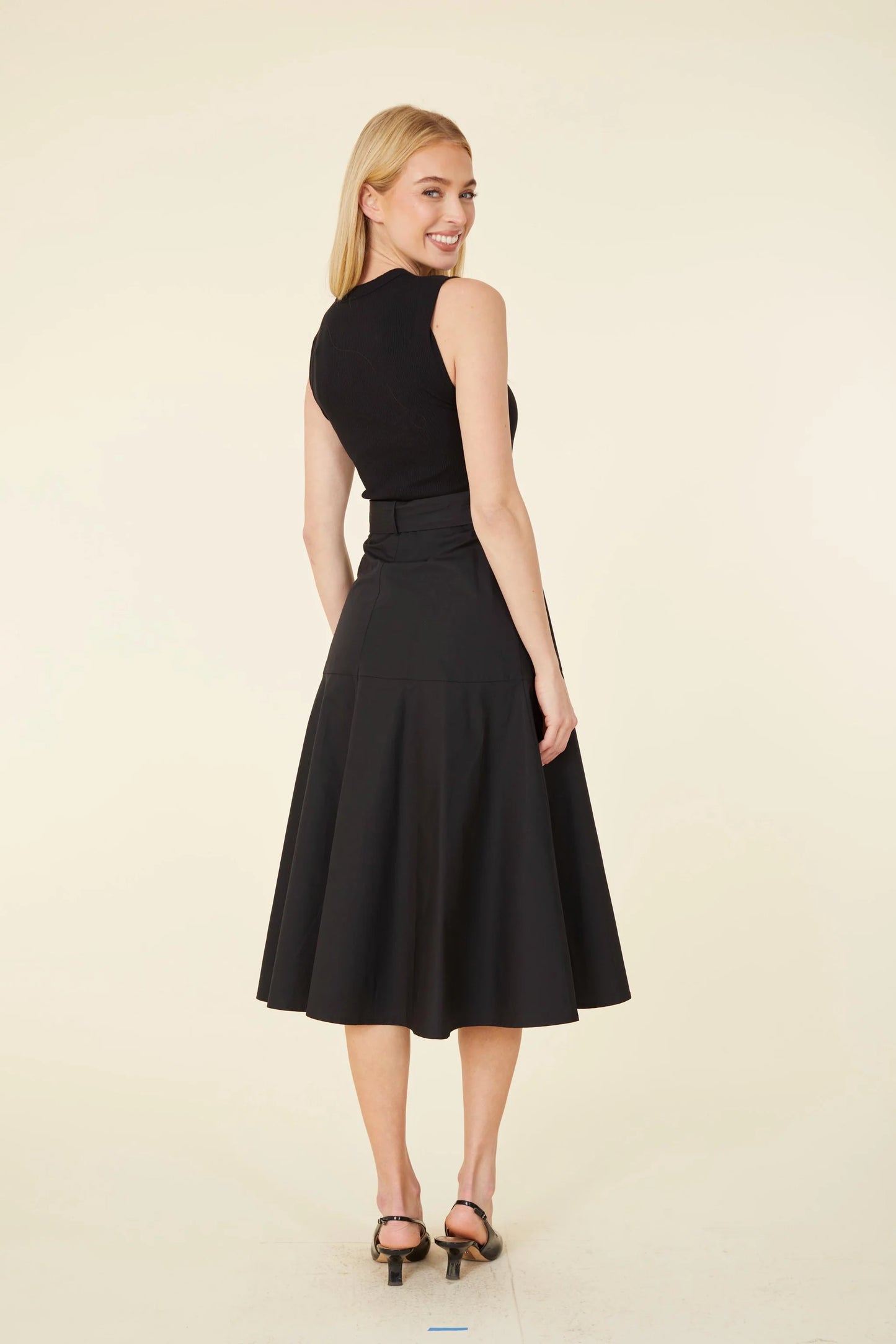 Sleeveless Midi Dress- Black