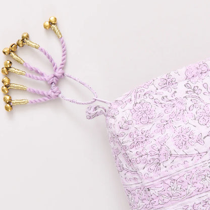 Large Quilted Pouch- Lavender Garden Floral
