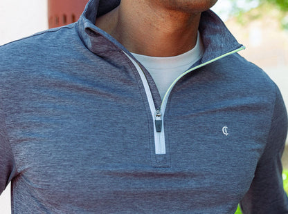 Feather Performance Pullover- Heather Navy