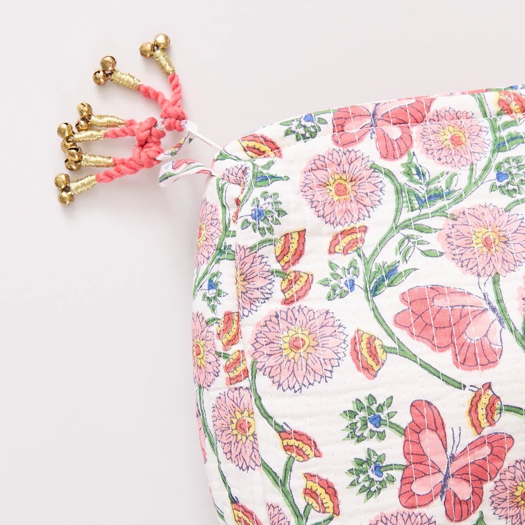 Small Quilted Pouch- Butterfly Vines