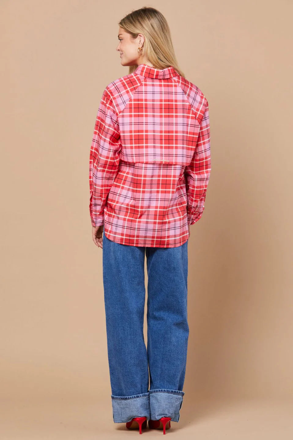 Aunt Beth's Ranch Shirt- Pink Plaid