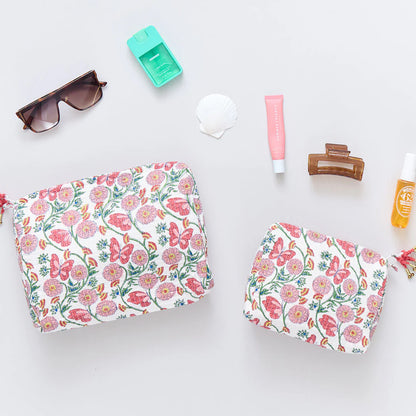 Small Quilted Pouch- Butterfly Vines