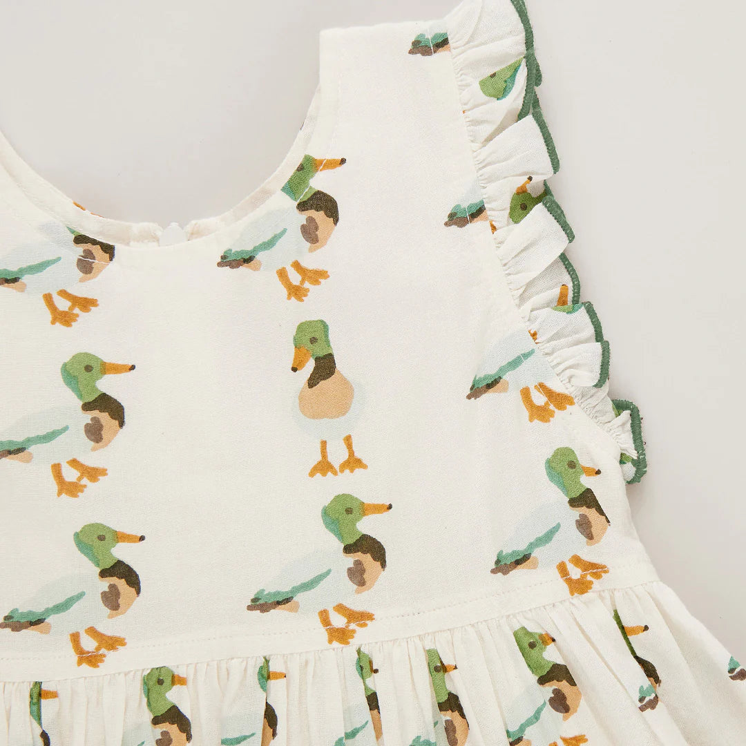 Girls Kelsey Dress- Mallard Friends