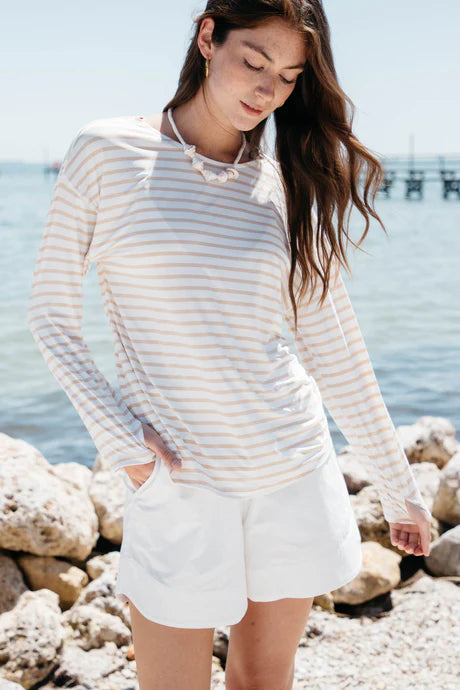 Little Bay Sun Shirt SPF 50+ Sand Stripe