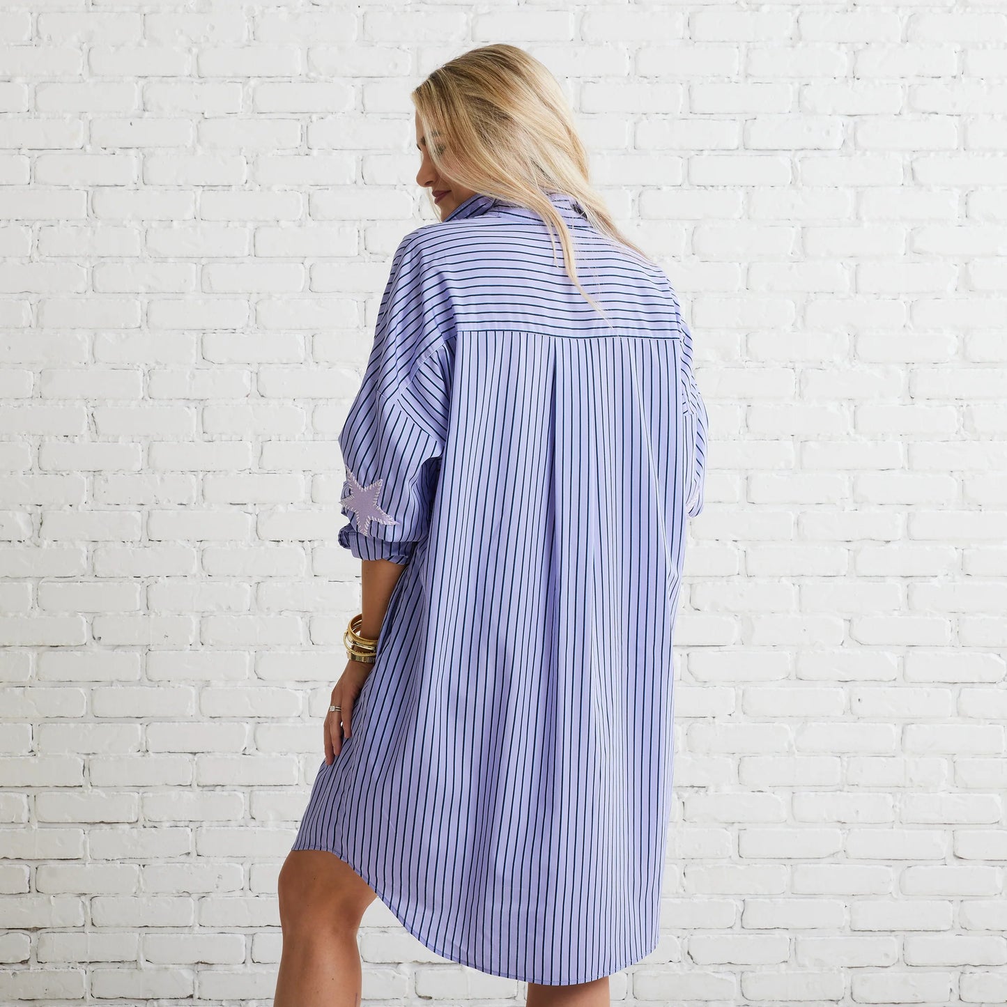 Preppy Dress Fall Stripe-Lavender