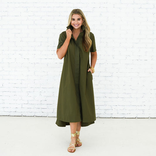Millie Midi Dress- Olive