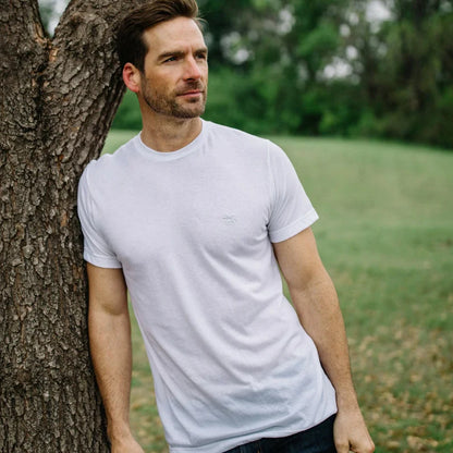 Performance Hybrid Tee- Heather White