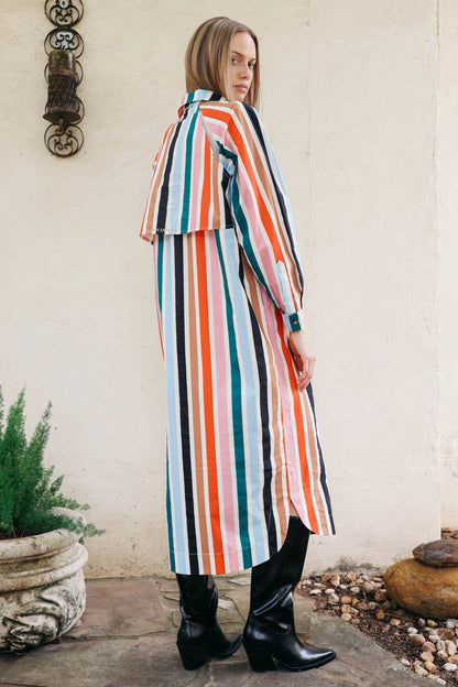 Ranch Midi Dress- Multi Stripe