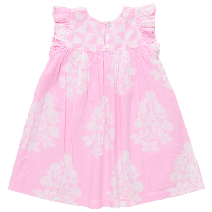 Girls Courtney Dress- Pink Bouquet Floral