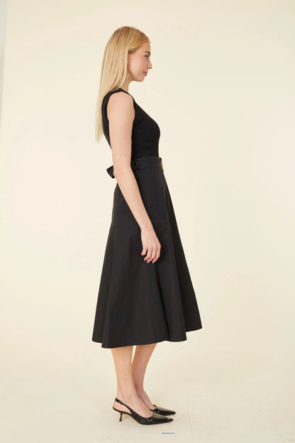 Sleeveless Midi Dress- Black