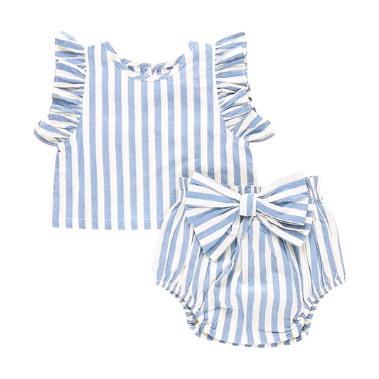 Baby Girls Abigail 2-Piece Set- Blue Stripe