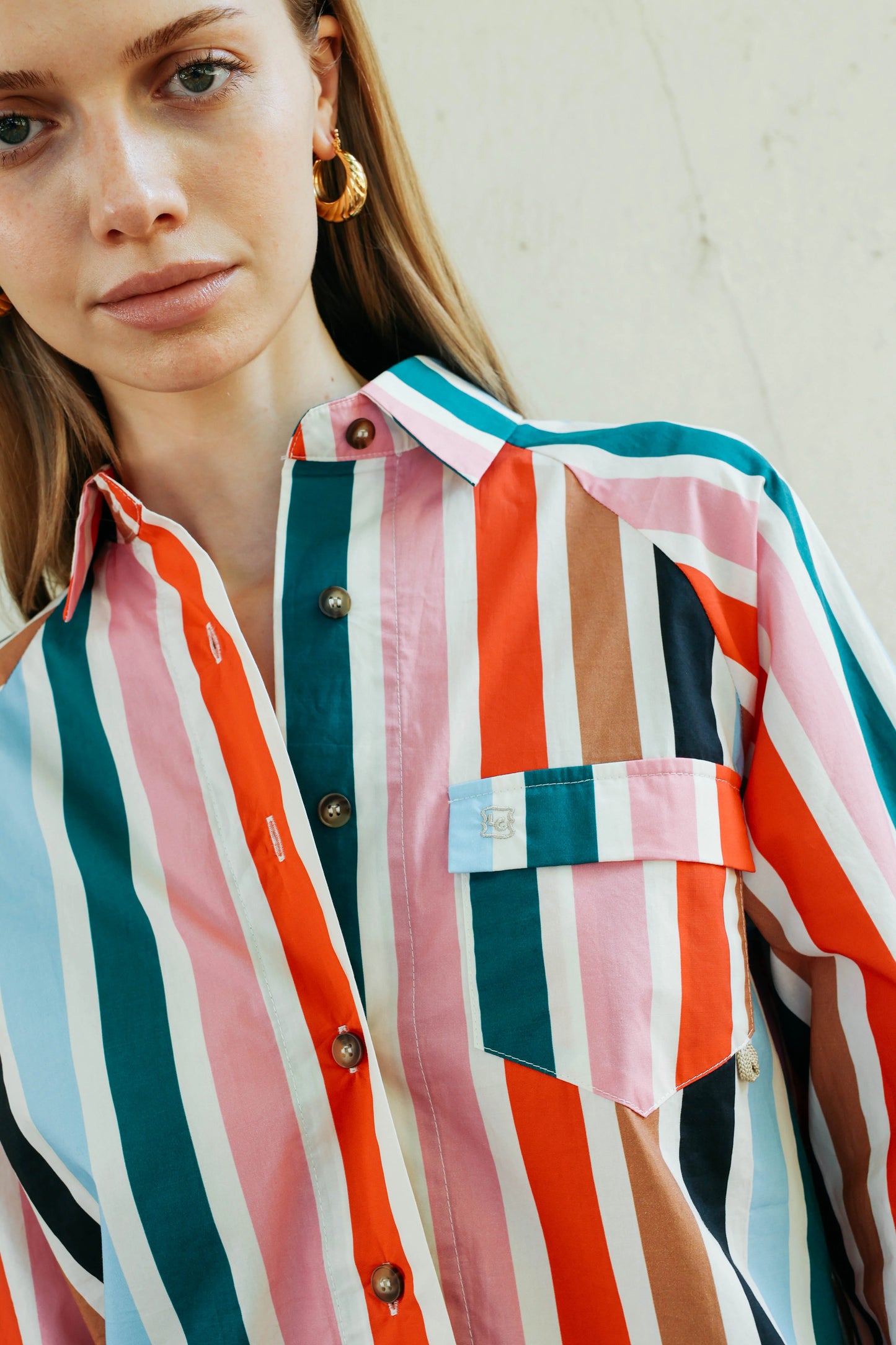 Lady Captain Fishing Shirt- Multi Stripe